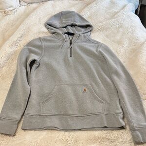 Carhartt Light Gray Quarter-Zip Hooded Pullover